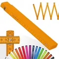 Metrie™ Zollstock – Gliedermaßstab 2m | Meterstab, Maßstab – Hellorange – Duplex Teilung, Hergestellt in der EU | Buchenholz & Stahlgelenke | für Handwerker | BLOCK 52 – 1 Stück