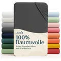 Laleni Spannbettlaken Atmungsaktives weiches und wärmendes Spannbettlaken, Baumwolle, Gummizug: rundum, (2 Stück), Kinderbett, Spielgitter, Wiege oder Stubenwagen mit Rundumgummizug grau 55 cm x 90 cm