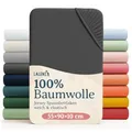 Laleni Jersey Spannbettlaken, 55x90cm, für Baby Beistellbett & Stubenwagen, 100% Baumwolle, Oeko-TEX Zertifiziert, 2er Set, Anthrazit