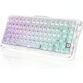 GravaStar Mercury K1 Lite Kabellose Mechanische Tastatur, Gaming ANSI US, 2.4 GHz und Bluetooth, Crystal Aurora