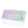 GravaStar Mercury K1 Lite 75% Gaming Tastatur, Tri-Mode Kabellos (2,4GHz/Bluetooth/Kabel), Mechanische Hot Swap Gasket Tastatur, Vorgeölte Linearschalter, RGB Beleuchtung,QWERTY– Crystal Aurora