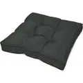 Beautissu Flair Loungekissen Outdoor Sitz 50x50x10cm Graphitgrau