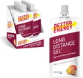 Dextro Energy Long Distance Gel Mango Passionfruit + Magnesium und Natrium - 12x50ml (12er Pack) - High Carb Energy Gel mit Palatinose und Elektrolyte