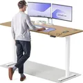 Desktronic HomePro Elektrisch höhenverstellbarer Schreibtisch 200x80cm Massive Eiche/Weißmit Memory-Funktion, Anti-Kollisions Technologie, USB-A ... - Weiß