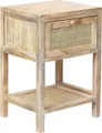 BELIANI Nachttisch Hellbraun aus Rattan u. Paulowniaholz mit Schublade für Schlafzimmer Boho Modern Natur Rustikal