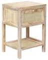 Beliani Nachttisch Rattan Paulowniaholz Hellbraun mit Schublade Rustikal Esto