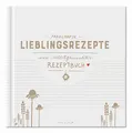 Eine der Guten Rezeptbuch zum Selberschreiben, Kochbuch selbst schreiben für 80 fabelhafte Lieblingsrezepte, Freundliches Design in Weiß Beige, Premium Hardcover, robuste Fadenbindung, 21x21 cm