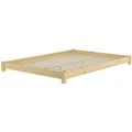 Erst-Holz Flaches Futon-Doppelbett Bodenbett 160 x 200 cm Kiefer Massivholz Modell 51 Rollrost inkl.