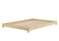 Erst-Holz®Flaches Futon-Doppelbett Bodenbett Niedrigbett 160x200 Kiefer massiv V-60.51-16Rollrost inkl.