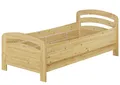 Seniorenbett extra hoch 90x220 Holzbett Kiefer massiv Einzelbett mit wählbarem Zubehör V-60.43-09-220Rollrost inkl.