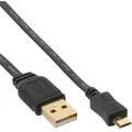 INLINE 3m Micro-USB 2.0 Flachkabel, USB-A an Micro-B schwarz