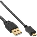 InLine® Micro-USB 2.0 Flachkabel, USB-A Stecker an Micro-B Stecker, 3m