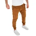 Yazubi Cargohose Elijah Herren Cargo Chino in Tapered-Form mit gedrehtem Bein braun 31