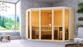 Karibu Sauna Innensauna Alcinda 2 Ganzglas Fronteinstieg ohne Zubehör 231x231x198 cm ohne Dachkranz
