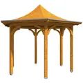 SKANHOLZ Pavillon "Versailles", Zeltdach, sechseckig, BxHxT: 418 x 332 x 360 cm - beige