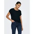 ONLY T-Shirt ONLMOSTER – T-Shirt mit melierter Optik und elastischem Material meliert, casual, lässig geschnitten, Viskosemischung, Rundhals schwarz XS (34)