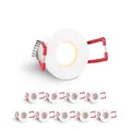 LongLife LED 10er Set Einbaustrahler Mini 3W 2700K weiß RAL 9016 IP65 Dimmbare Strahler für Terrassenüberdachung, Carports, Dachüberständen