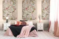 living walls Fototapete THE WALL III Stuckwand Tapete Motivtapete Blumen Blumen, glatt, matt, (1 St), Vliestapete floral für Schlafzimmer Küche Wohnzimmer Stuckwand Design