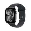 Apple Watch Series 11 GPS 46mm Aluminium Gehäuse Diamantschwarz mit Sport Band Schwarz- M/L