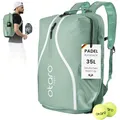 Otaro Padel Rucksack mit Schuhfach, Schlägerfach & Laptopfach | 35L | Padel Tasche für 2 Schläger, Kleidung & Zubehör | Belüftet, Gepolstert & Stylisch | Tennistasche für Herren & Damen (Hell Grün)