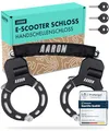 AARON Handschellenschloss für E-Scooter - Hochsicherheits-Design - Flexibles Fahrradschloss mit Stahlkette - Robust & Kratzschutz (Schwarz)