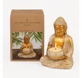 what the shop Dekofigur Buddha Deko-Figur mit Teelichthalter–14 cm, Geschenkidee (1 St), Spiritualität trifft auf warmen Kerzenschein