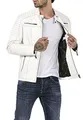 Redbridge Bikerjacke für Herren Kunstleder-Jacke Übergangsjacke Reißverschluss Weiß L