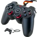 SCHWAIGER GPC18 Universal Gaming Controller Joystick Gamer für PC Playstation 3 Android Smart TV mit USB 2.0 A Stecker Vibration kabelgebunden 1,8m schwarz