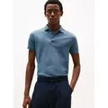 Tommy Hilfiger Poloshirt 1985 SLIM POLO mit Piqué-Struktur und Stickerei meliert, casual, slim fit, Baumwollmix, Polokragen blau XL (52)