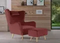 Sessel HOME AFFAIRE "Telford auch in Fellimitat, Sessel B/T/H: 77/92/106 cm", rot, B:77cm H:106cm T:92cm