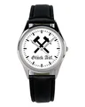 KIESENBERG Armbanduhr Bergbau Kumpel Bergmann Ruhrpott Geschenk Artikel Idee Fan Damen Herren Unisex Analog Quartz Lederarmband Uhr 36mm Durchmesser B-1420