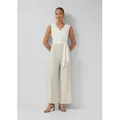s.Oliver Jumpsuit Overall Ärmelloser Jumpsuit mit Bindegürtel beige|bunt 4XL (48)