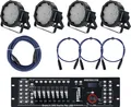 Super Lichtanlage 4x LED Scheinwerfer 1x DMX Controller + Kabel RGB Lichteffekte