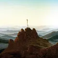 1art1 Caspar David Friedrich Poster Morgen Im Riesengebirge, 1810, Detail Kunstdruck Bild 40x40 cm