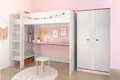 Parisot Jugendzimmer-Set Hochbett Smoozy 4a + 4b Parisot 90*200 cm weiß mit Schrank