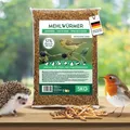 5kg /28L Mehlwürmer getrocknet – Insektensnack Vögel Nager, Koi, (7,40 EUR/kg)