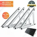 Balkonkraftwerk Halterung Solarhalterung 114cm für Flachdach Freistehend Solarmodul Aufständerung 45 Zoll PV Modul verstellbar Winkel 0-90 Grad - Silber