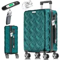 KESSER® Reisekoffer 55L Koffer Handgepäck ABS Hartschalenkoffer mit Zahlenschloss, Kofferwaage & Reisebrieftasche 360° Rollen | Rollkoffer für Business & Reise Trolley Petrol Teal