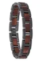 Holzkern Gliederarmband Herren-Edelstahl mit Holz Acoustic Walnuss/Antik-Silberfarben