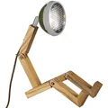 MR WATTSON Original LED Tischlampe MINI Esche natur Metall Army Green