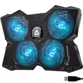 KLIM Wind Laptop Kühler - Mehr als 500 000 verkaufte Einheiten - NEU 2024 - Laptop Cooling Pad - USB Powered - Stabil und leise - 4 Lüfter - Laptop Cooler Für PC, Mac, Xbox, PS4-15-17 Zoll - Blau