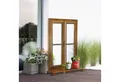 Outsunny Fenster Eisenfenster Edelrost Sprossenfenster 55 x 80 cm, (Gartendekoration für Balkon Terrasse, 1 St., Fensterrahmen mit Schwelle und Riegel), Rustikal-Braun