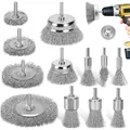 DazSpirit 12-teiliges Drahtbürste Set für Bohrmaschine – Messingbeschichtete Drahtbürsten & Topfbürsten-Set, 1/4 Zoll-Schaft Drahtbürste Messingbürste zum Entfernen von Rost/Korrosion/Farbe