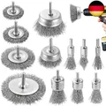 DazSpirit 12-teiliges Drahtbürste Bohrmaschine Set, Messingbeschichteter