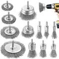 DazSpirit 12-tlg Drahtbürste Set Bohrmaschine Topfbürsten-Set, 1/4 Zoll-Schaft