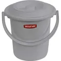 CURVER Eimer mit Deckel 5L in hellgrau, Plastik, 23.5 x 23.5 x 23 cm - Hellgrau