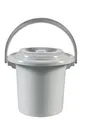 Curver 02855-099-00 Eimer mit Deckel 5L in Hellgrau, Plastik, 23.5 x 23.5 x 23 cm
