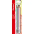 STABILO - Bleistift mit Radierer - swano Pastel - 6er Pack - mit 6 verschiedenen Farben - Härtegrad HB