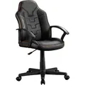 X Rocker Chaise de bureau Saturn à roulettes et mi-dossier Noire/Dorée (2023026)