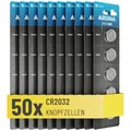 ABSINA Knopfzellen CR2032 3V 50er Pack - Batterien CR2032 auslaufsicher & mit Langer Haltbarkeit - CR 2032 Lithium Batterien für Autoschlüssen und vieles mehr
